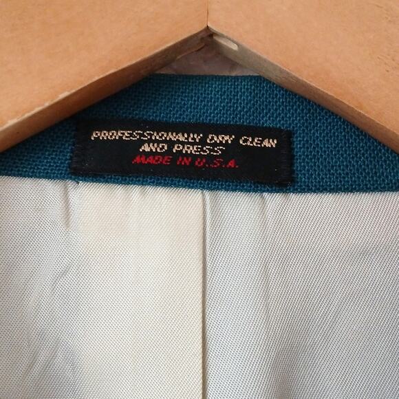 Vintage Garrison Park Sea Green Blazer With Gold Buttons - Picture 3 of 9